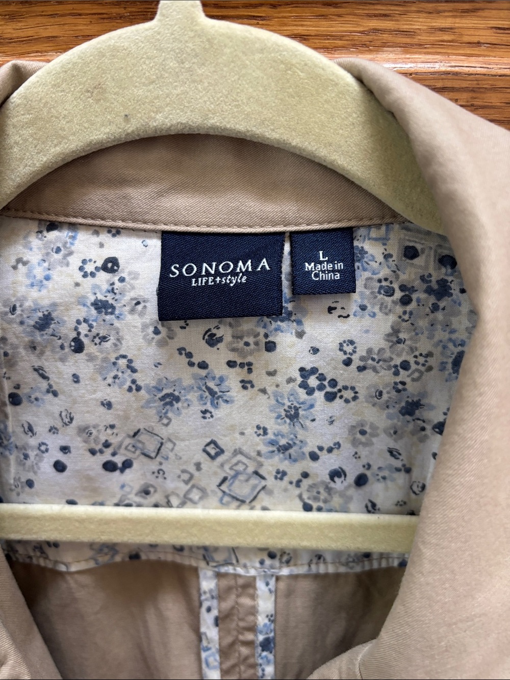 Sonoma Neutral Tan Double-Breasted Trench Coat with Belt - Picture 2 of 7